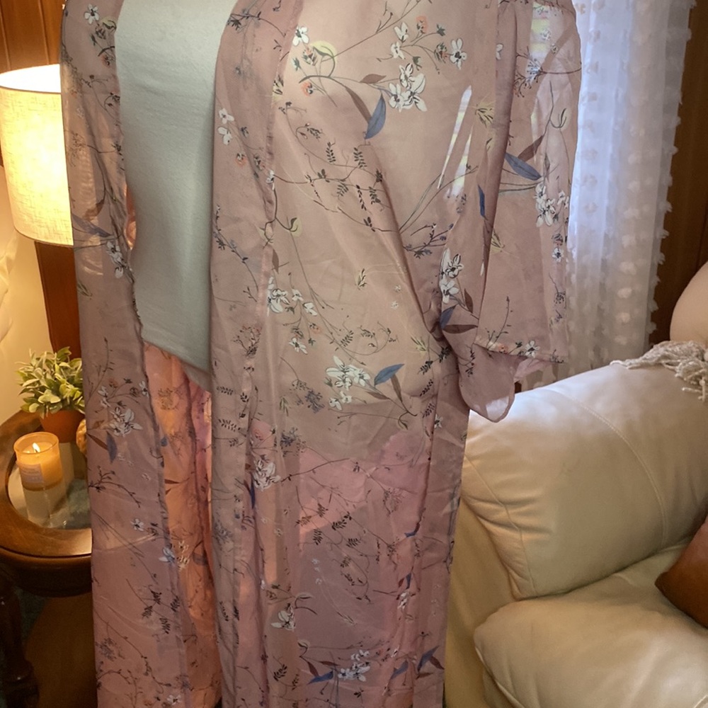 Floral Belted Kimono